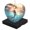 AX0126, variant on Funny Christmas Ornament,Baseball Ball In The Hole Of Cracked Red Wall With Cracks,Xmas Heart-Shaped Ceramic Pendant