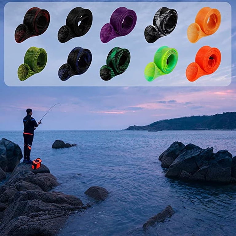 8ft baitcasting rod sock 10Pcs Fishing Rod Sleeve Cover Protector Gloves Tools. Flat or Pointed End/Spinning or Casting Rods. Sea or Spinning Fishing Rod : Sports & Outdoors expandable nylon mesh slips over rod with ease Keeps line guides and inserts from getting scratched Prevents rods line from getting tangled 2Pack Reaction Tackle Fishing Rod