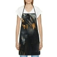 thumbnail image 3 of Easygdp Black And Gold White Horse Apron Waterdrop Resistant with 2 Pockets,Oil Resistant Cooking Kitchen Chef Apron for Women Men, 3 of 7