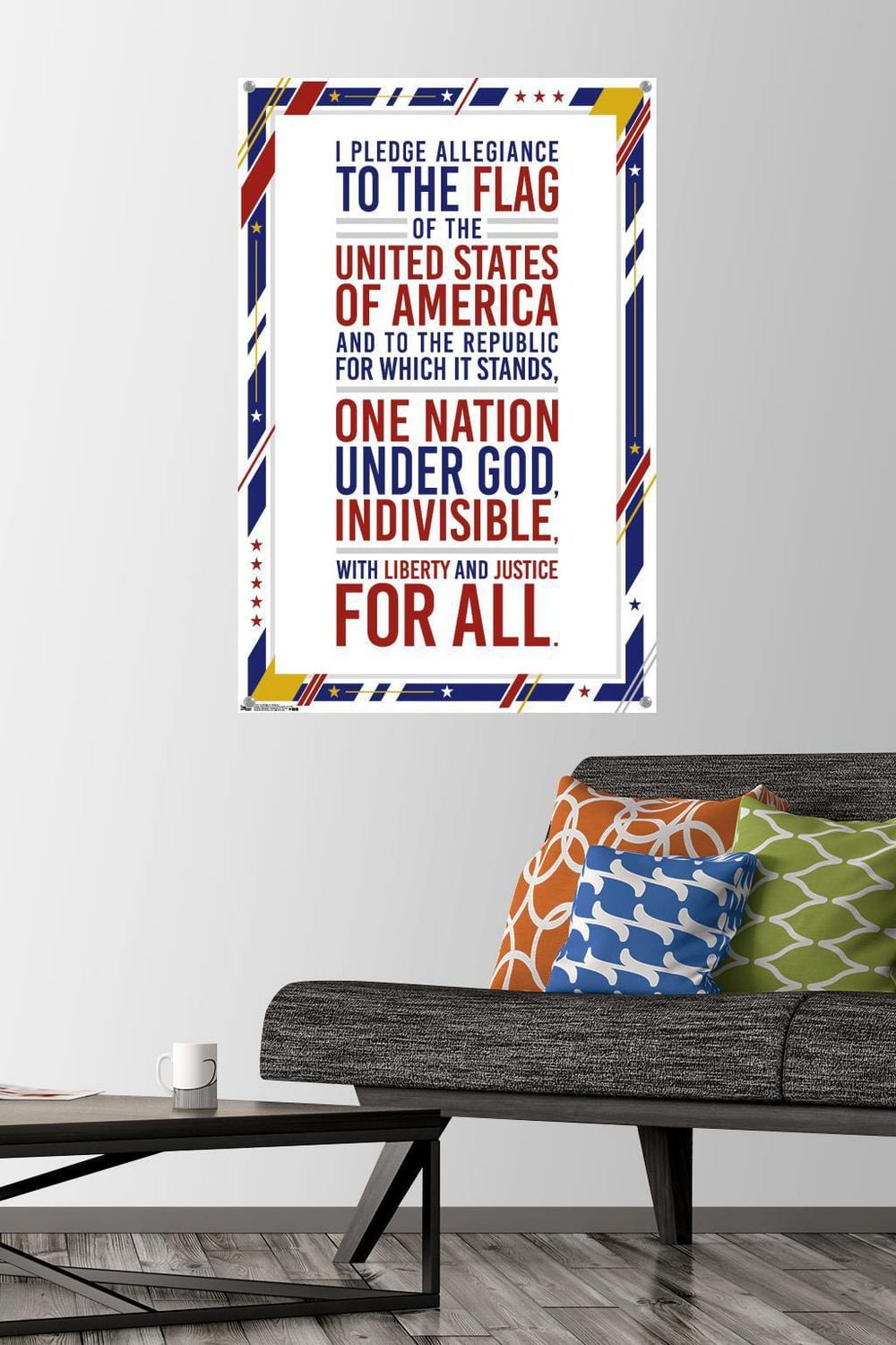 The United States Of America - Pledge Of Allegiance Wall Poster, 22.375" x 34"