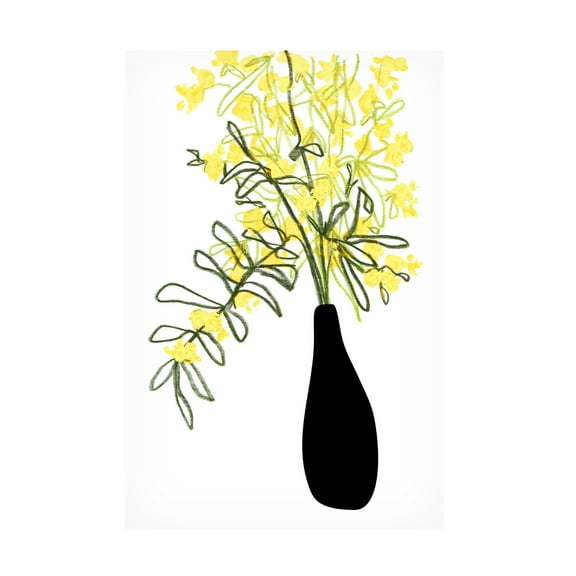 Trademark Fine Art Rosana Laiz Blursbyai Yellow blooms in a vase Canvas Wall Art