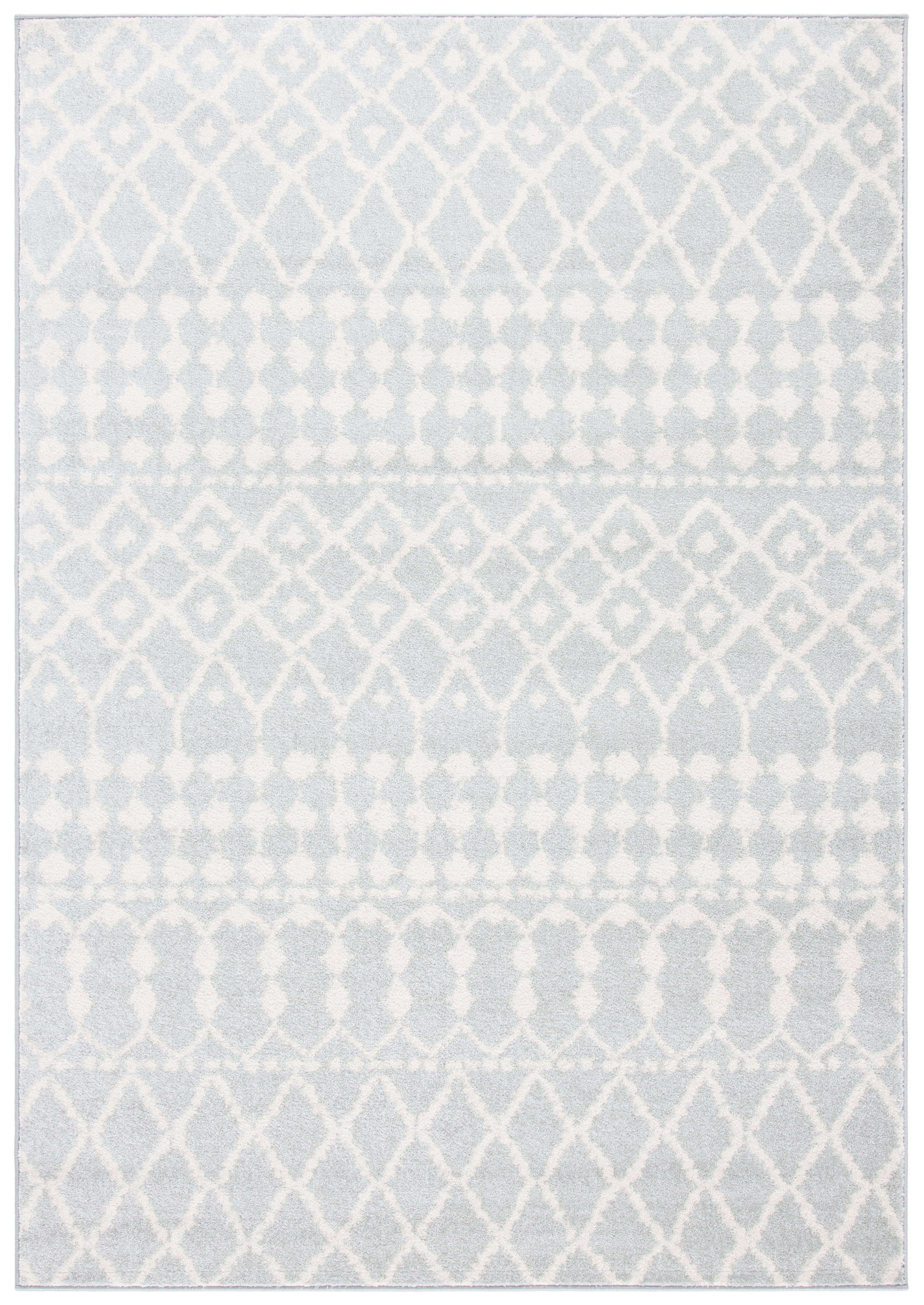 SAFAVIEH Mercer Phoebe Boho Geometric Area Rug, Light Grey/Cream, 4' x 6'