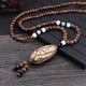 thumbnail image 3 of Cadena de suéter larga de madera estilo étnico retro, colgante Bodhi, collar de cuentas de madera, colgante de algodón y lino para hombres y mujeres, accesorios, 3 of 6