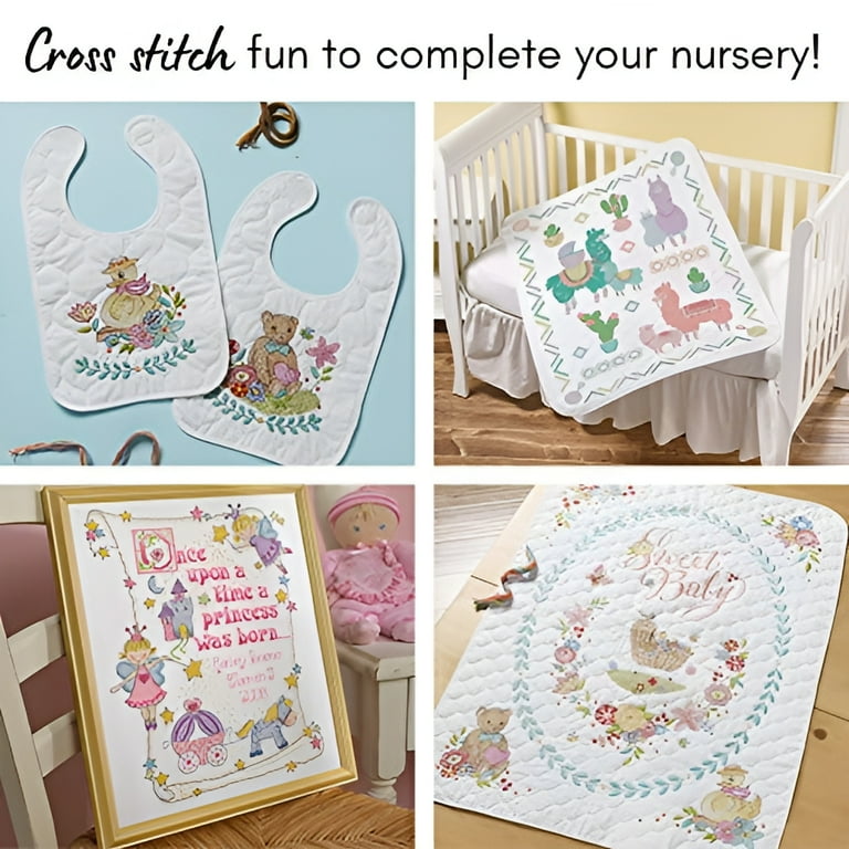 Bucilla Stamped Cross Stitch Crib Cover Kit 34