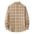 thumbnail image 3 of CEHVOM Chemise Blouse à Carreaux pour Homme à Boutons, Coupe Ajustée, Col Rabattu, Manches Longues, Haut, Soldes, 3 of 3