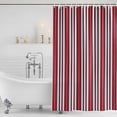 thumbnail image 2 of Polyester Fabric Red Pink Stripes Shower Curtain, Country Simple Gradient Vertical Lines Waterproof Bathtub Curtain Bathroom Decor Set with Hooks 36 x 72 Inches, 2 of 6