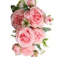 thumbnail image 3 of Ramo de Flores de Rosas, Persa Artificial Rosa Realista Hermosa para Centros de Mesa de Recepción, 3 of 8