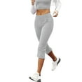 thumbnail image 3 of FASHIONWT Women Athletic Pocket Slim Leg Leggings Capri Cropped Pants, 3 of 6