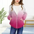 thumbnail image 4 of SELONE Kids Hooded Jackets with Pockets Hooded Lightweight Zipper Gradient Long Sleeve Cute Clothes Hot Pink 7 Years, 4 of 8