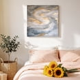 thumbnail image 4 of Canvas Wall Art, Yellow Grey Ombre Framed Canvas Prints for Living Room Bathroom, Modern Marble Ink Painting Abstract Gallery Wrapped Wall Decor for Home Office, Gifts, 12"x12" Ship Next Day, 4 of 9
