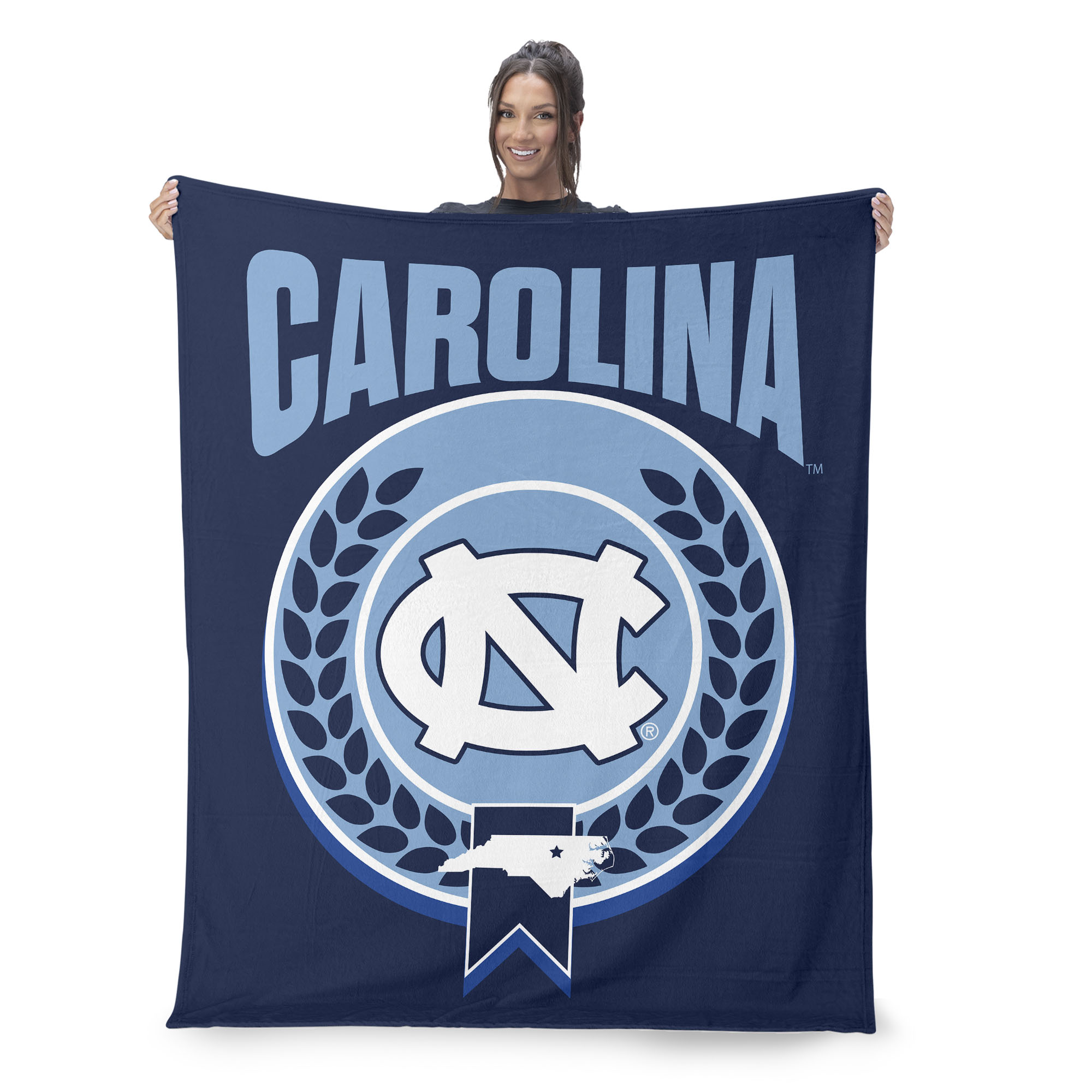 UNC NCAA Apex Silk Touch Sherpa Throw 50x60 inches