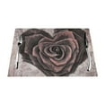 thumbnail image 1 of YFYANG Washable Heat-Resistant Placemats, 70% PVC/30% Polyester, Rose Heart Pattern Kitchen Table Mat, 12" x 18" 6 Pcs, 1 of 6