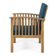 thumbnail image 6 of GDF Studio Oliver Outdoor Acacia Wood Club Chairs with Cushions, Set of 2, Brown and Dark Teal, 6 of 10
