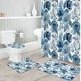 thumbnail image 3 of FMSHPON Illustration Style 4 Piece Bathroom Set Shower Curtain Bath Rug Contour Mat and Toilet Lid Cover, 3 of 7