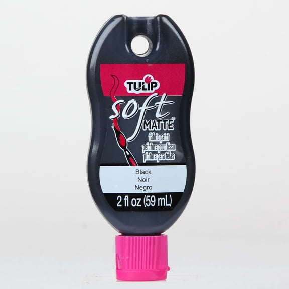 Tulip Soft Fabric Paint, Washable, Stays Soft and Flexible, Permanent Paint, For Light and Dark Fabrics, 2 fl oz, Black