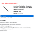 thumbnail image 2 of Front Inner Tie Rod End - Compatible with 2019 - 2021 Toyota Prius AWD-e 2020, 2 of 2