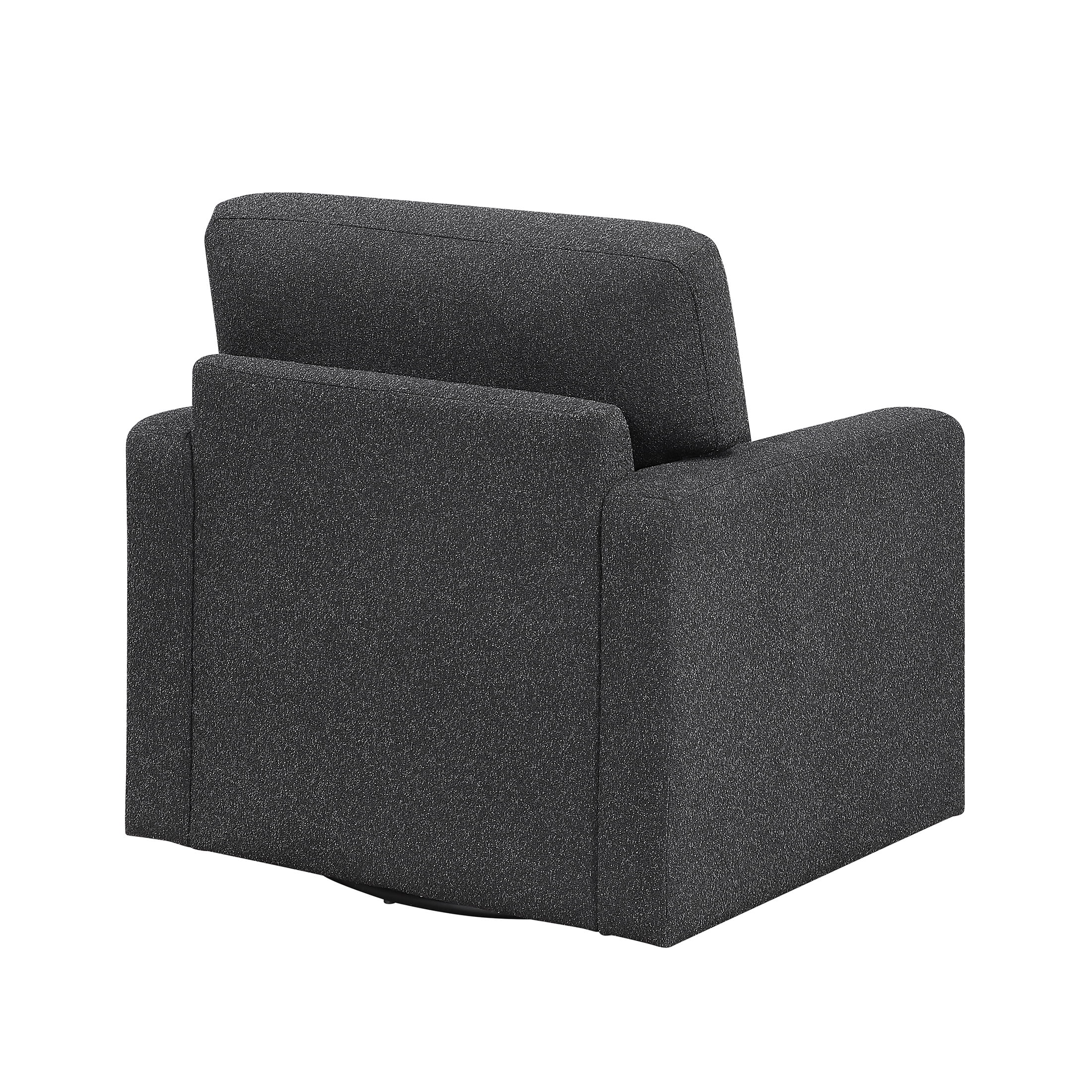 OakvillePark Vona Contemporary Boucle Swivel Chair, Black