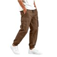 thumbnail image 5 of Falkdiz Cargo Pants for Boys Sport Drawstring Pockets Winter Relaxed fit Pantalones Stylish Boys Trousers Joggers, Brown, Size: 9-10 Years, 5 of 8