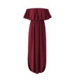 thumbnail image 3 of Women's Botanical Print Frill Bardot Neckline Ruffle Maxi Dress, 3 of 4