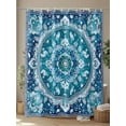 thumbnail image 4 of Boho Retro Shower Curtain, Ethnic Tribal Floral Pattern Bathroom Decor Curtains Set with Hooks, Turquoise Teal Waterproof Fabric Home Accessories， 72 X 84 Inch Extra Long, 4 of 6