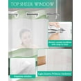 thumbnail image 4 of No Hook Shower Curtain with Snap in Liner, Sage Green and White Ombre Striped Wave Gradient Hotel Shower Curtains for Bathroom, Washable Shower Curtain Liner Set with Mesh Top Window, 66"x72", 4 of 6