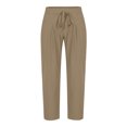 thumbnail image 3 of Yaoyar Mens Regular Fit Pants Drawstring Wide Leg Sweatpants Comfort Elastic Waist Yoga Pants(Khaki,5XL), 3 of 4