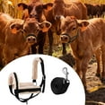 thumbnail image 4 of Cabestro para vacas con cuerda guía, accesorio esencial para establos, entrenamiento diario, cabestro ajustable para terneros, ovejas, toros y burros. Negro M, 4 of 7