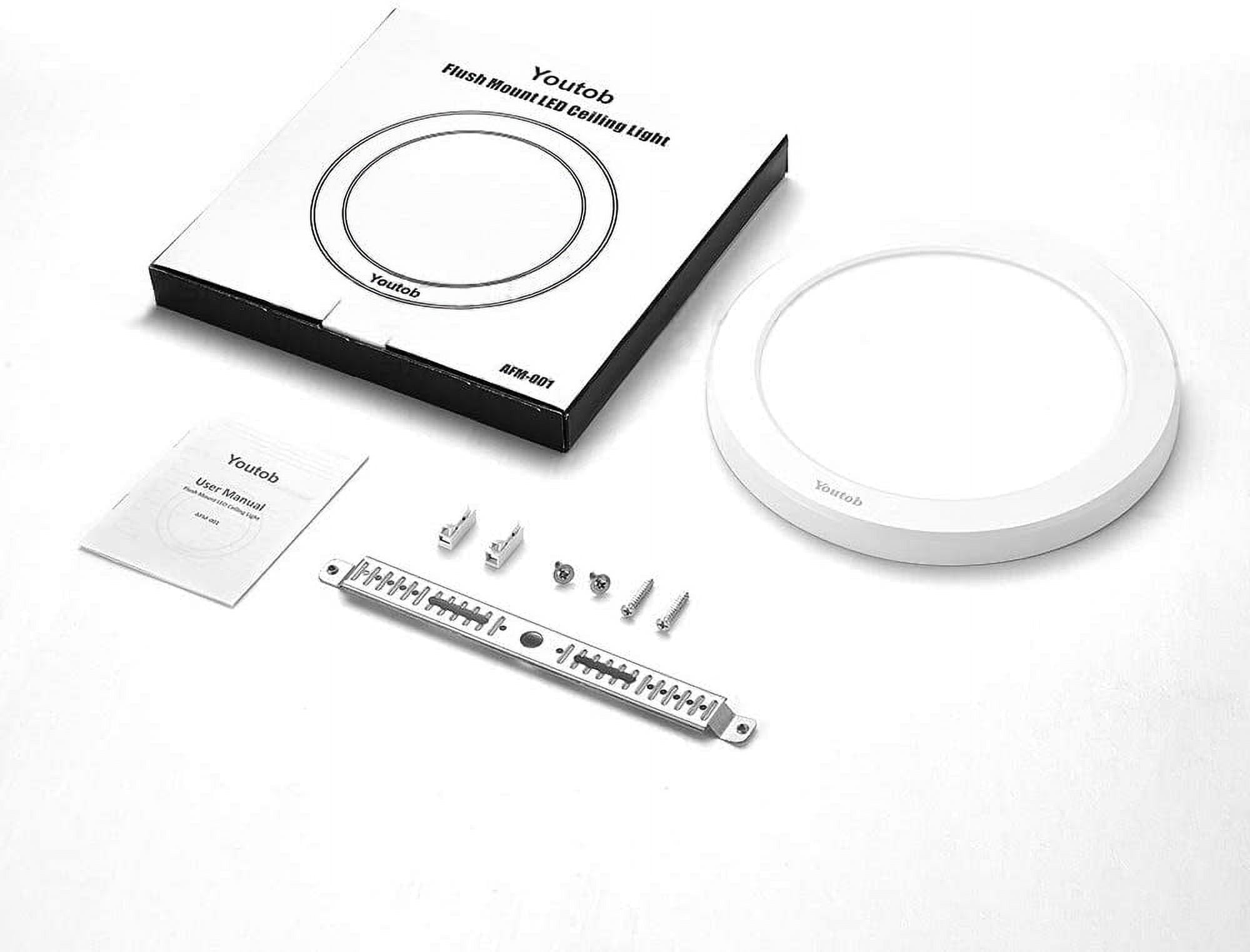 Youtob LED Ceiling Light Flush Mount with Adjustable 3 Colors, 15W 1500lm Round Lighting Fixture for Kitchens, Closets, Hallways, Stairwells, Bedrooms(3000k/4000k/5000k Available) (White)