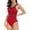 Red womens bathing suits, variant on Wycnly Bathing Suits for Women Womens Swimsuits Womens High Waist Bathing Suit Girls Slim Mesh Patchwork Strap Athletic Swimwear Ladies Solid Sports Swimsuit with Padded One Piece Swimsuit