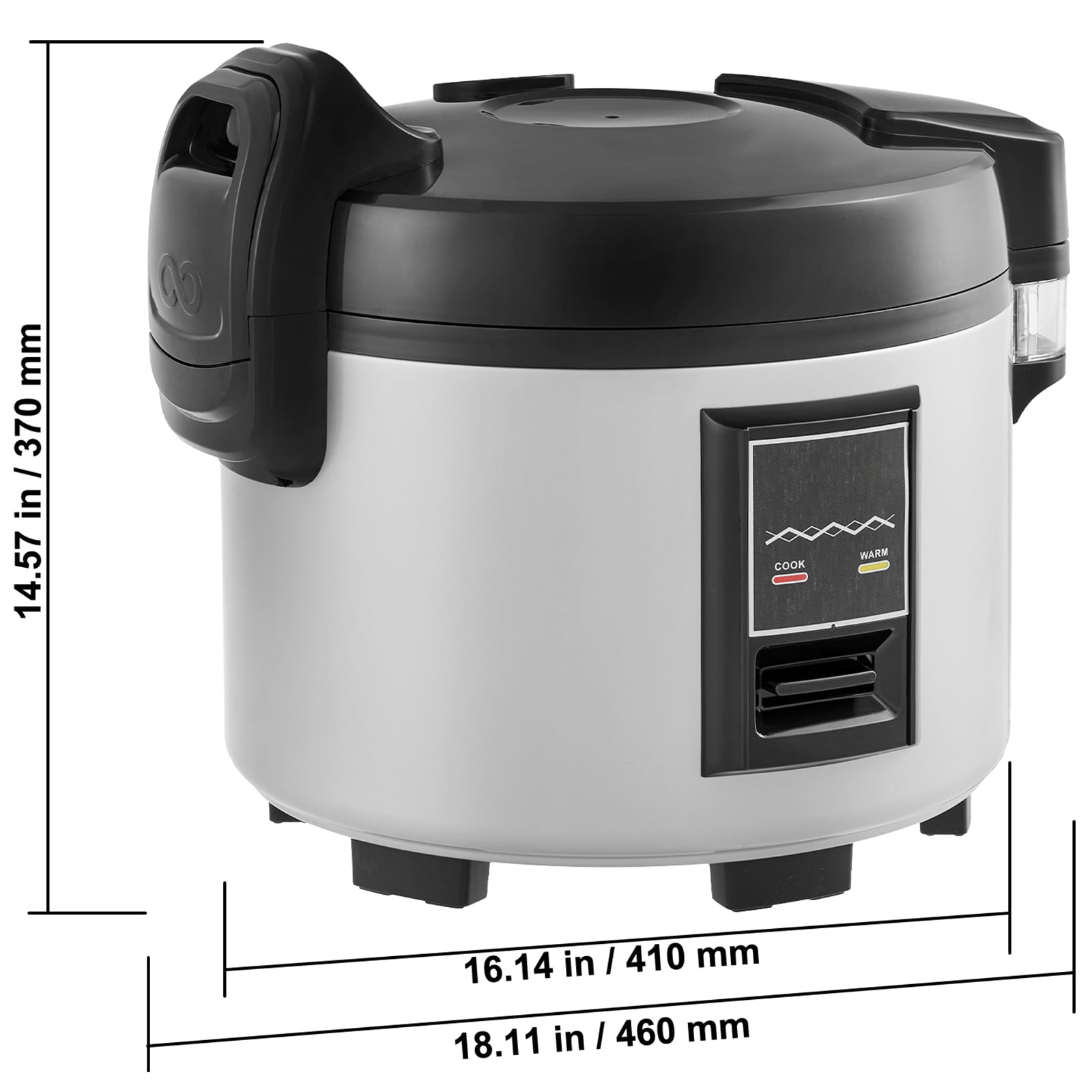 KFFKFF Large Capacity Rice Cooker, Serves 70 Cups, 15.85 Qt / 15L, Durable Nonstick Pot, Swift Cooking & 12-Hr Warmth Retention, Includes Measuring Cup & Paddle, Ideal for Food Businesses