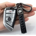 thumbnail image 3 of Leather Car Logo Keychain Suit for Toyota Hatchback, Avalon, Camry, Prius,Avalon Corolla RAV4 Highlander Key Chain Keyring Family Present for Man and Woman, Toyota, 3 of 5