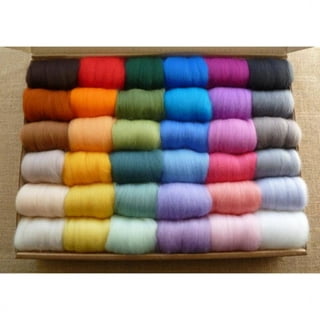 BOLLSLEY Felt Pom Poms - Fibre Wool Roving for DIY Craft Materials