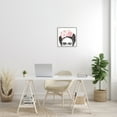 thumbnail image 2 of Frida With Pink Roses Powerful Full Eyed Portrait Botanical & Floral Framed Art Print Wall Art, 17x17, 2 of 7