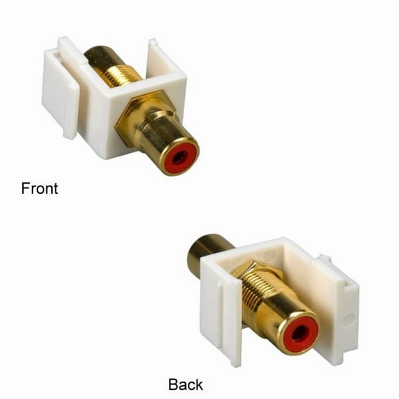 Kentek RCA Keystone Insert Feedthrough Type Gold Plated Connector Video Audio Jack Red