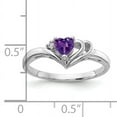 thumbnail image 2 of Primal Gold 14 Karat White Gold 4mm Heart Amethyst and A Diamond Ring, 2 of 4