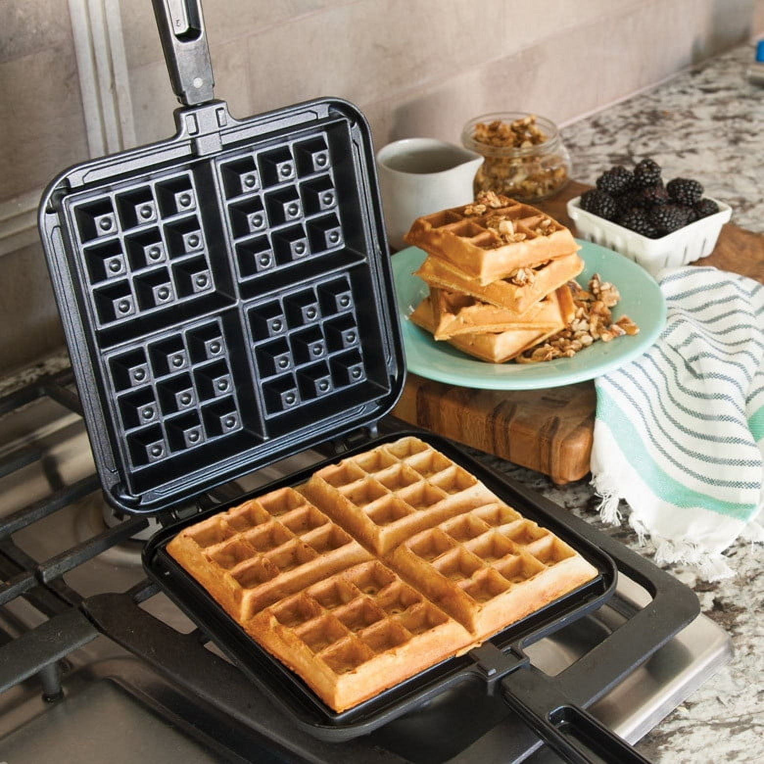 NORDIC WARE BELGIAN WAFFLER ワッフルメーカー Nordic Ware Original Stovetop Belgian Waffler - Walmart.com