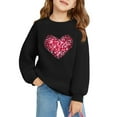 thumbnail image 4 of Spazoro Kids Girls Sweatshirts, Heart Print Crew Neck Valentine's Day Long Sleeve Casual Blouses Tops for Child Girls Black Size 9 T, 4 of 4