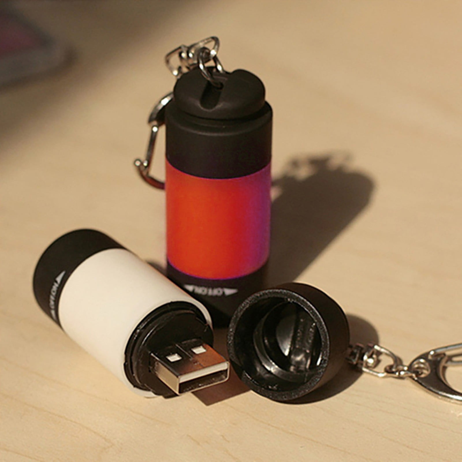 USB Rechargeable Keychain Flashlights, 0.3W Mini Keychain Light, 5 Pack Waterproof Small Flashlights for Emergency LED Tiny Flashlight Colorful Gift for Kids Students Family, Gift