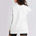 thumbnail image 7 of BKQCNKM Sweatshirt for Women Oversized Sweatshirt for Women's Sweatshirts Long Sleeve Tunic Tops Crew Neck Soft Pullover with Side Zipper Shirt Crewneck Sweatshirts Women, White XL, 7 of 7
