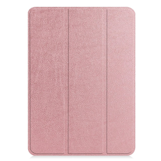 PANDACO Rose Gold Leather Folio Case with Smart Cover for iPad 10.2-inch (2019-2021)
