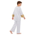 thumbnail image 2 of Miutii Kids Boys 2 Piece Worship Praise Dance Outfit Long Sleeve Metallic Pullover Top with Liturgical Pants Set White 6, 2 of 7