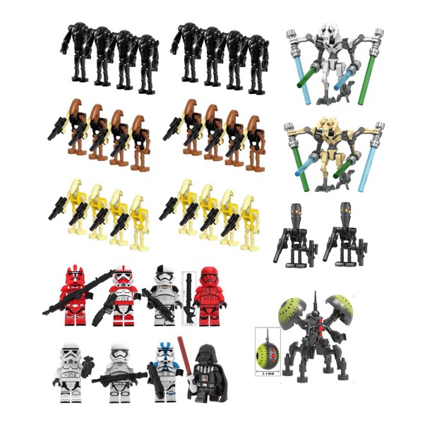 Set de 37 Figuras de Robots Guerreros Espaciales, con Droides de Batalla y Unidades Comando de Élite, Bloques de Construcción Versátiles para Entusiastas de la Ciencia Ficción y Niños
