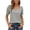 Grey, variant on Women's Square Neck Puff Sleeve Tee, Casual Loose Fit Ruffle Short Sleeve Top for Summer Daily & Beach Wear, 1PC, S-XXL
