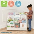 thumbnail image 5 of ECR4Kids Double-Sided Wooden Mobile Book Display with Storage Shelf, Kids Furniture, White Wash, 5 of 9
