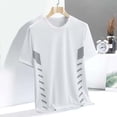 thumbnail image 5 of GEWSEY Ice Silk Workout Shirts for Men Quick Dry Athletic T-Shirts Short Sleeve Crewneck Tops Summer Gym Running Blouses (White, XXL), 5 of 8