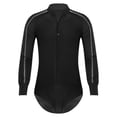 thumbnail image 3 of Jowowha Men's Shiny Rhinestones Latin Tango Dance Shirt Leotard Ballroom Modern Dancewear Black M, 3 of 7
