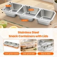thumbnail image 5 of Stainless Steel Snack Containers, Reusable 3 Compartment Snackle Box Container with Lids for Adults, Divided Snack Food Storage Containers for School, Home, Travel(5PK), 5 of 9