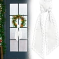 thumbnail image 6 of 4 PCS Scalloped Wreath Sash, Wreath Sash for Front Door Wave Cotton Wreath Satin Sash Garland Ribbon Accessories for Wreaths Yard Doorway Indoor Outdoor Bow Bridal Shower Home Decor, 6 of 6