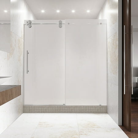 Vigo Elan 60 Inch Frameless Shower Door 375 In Frosted Glass