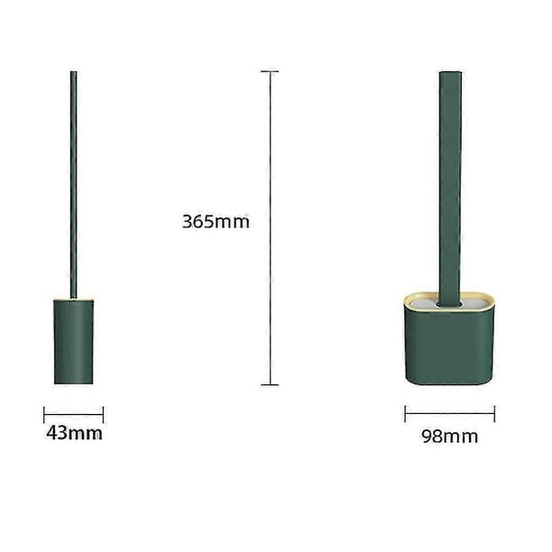 Toilet Brush,silicone Toilet Brush With Fast Drying Holder Set,wall Mounted Flexible Cleaning(Pink)